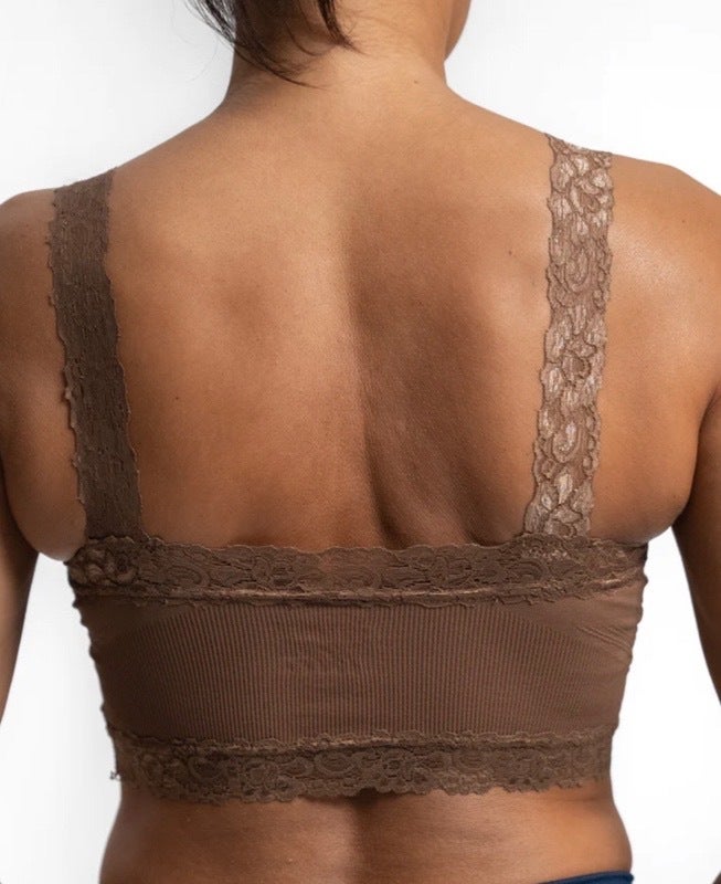 Elietian Lace Ruched Seamless Bra